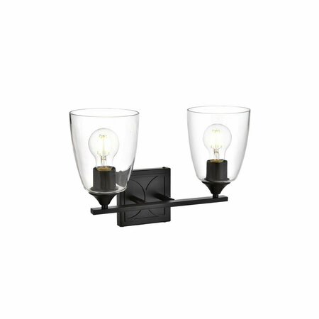 CLING 110 V E26 2 Light Vanity Wall Lamp, Black CL2961669